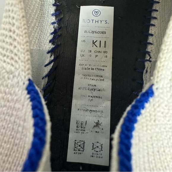 Rothy's The Kid White Rainbow Knit Slip On Sneaker Unisex Toddler Size 11 Shoes - Picture 5 of 10